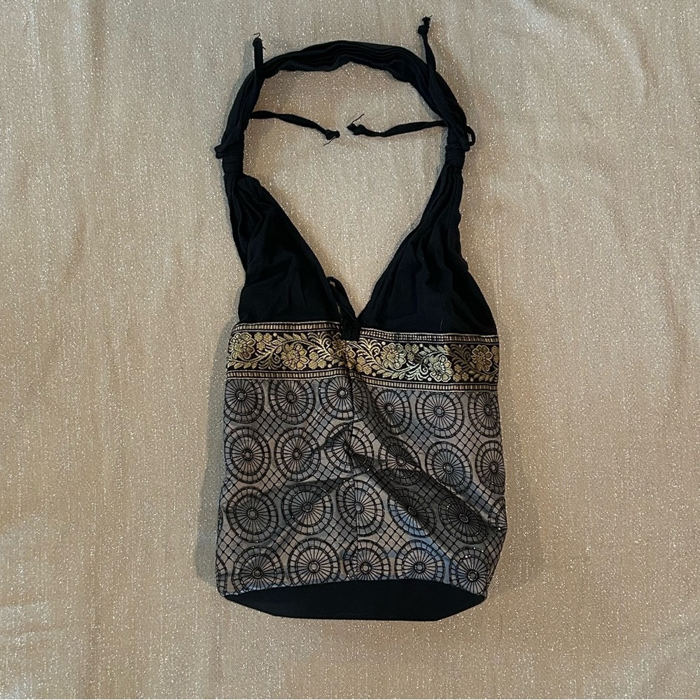 Silver and gold printed tote bag - Picture 4 of 5